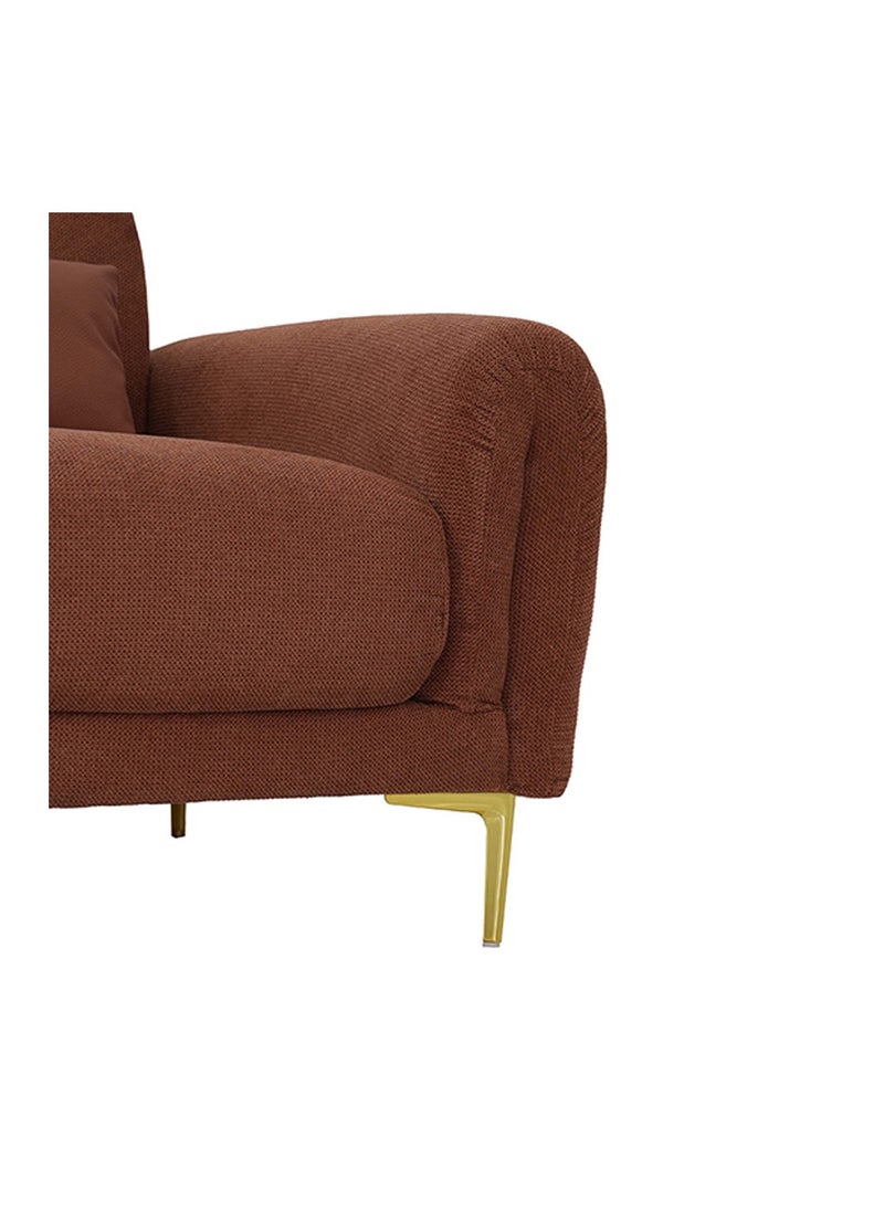 ROYALOAK Alvin 2 Seater Sofa – Brown Fabric Upholstery | Pocket Spring Cushions | Compact Modern Sofa for Living Room | Includes 2 Pillows | Comfortable & Durable Seating  - Image 5