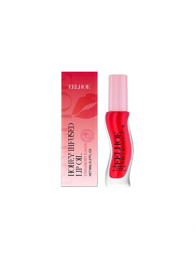 EELHOE Lip Plumping Gloss with Hyaluronic Acid Extract - Instant Lip Plumper with Jojoba Seed Oil, Honey  More, Nourishing  Regenerating Formula - 8ml (Strawberry) - Image 1