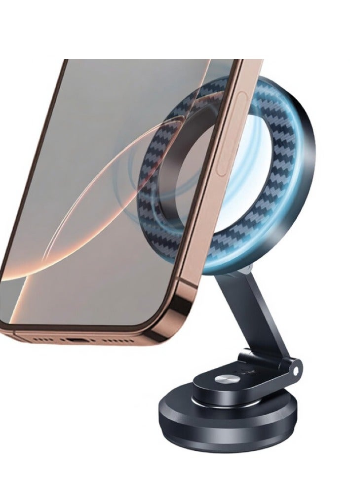 Brave MagSafe Car Mount with Aluminum Alloy and Carbon Fiber Finish, 360 Degree Rotating Magnetic Dashboard Phone Holder, Magnetic Phone Mount, N52 Strong Magnet, Compatible with iPhone 16 Pro Max / 16 Pro / 16 Plus / 15 / 14 / 13, Galaxy S25 / S24 Ultra / S24 / S23, Pixel 9 Pro, OnePlus 13, Xiaomi 15 Ultra, Huawei Mate 60 Pro, Realme GT 6, Vivo X100 Pro and More  - Image 1