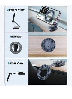 Brave MagSafe Car Mount with Metal & Carbon Fiber Finish, 360° Rotation Magnetic Phone Holder for Car Dashboard, Compatible with iPhone 16 Pro Max, 16 Pro, 16 Plus, 15, 14, 13, 12 Pro Max, Plus, Samsung Galaxy S24 Ultra, S24, S23 & More Devices  - Image 2