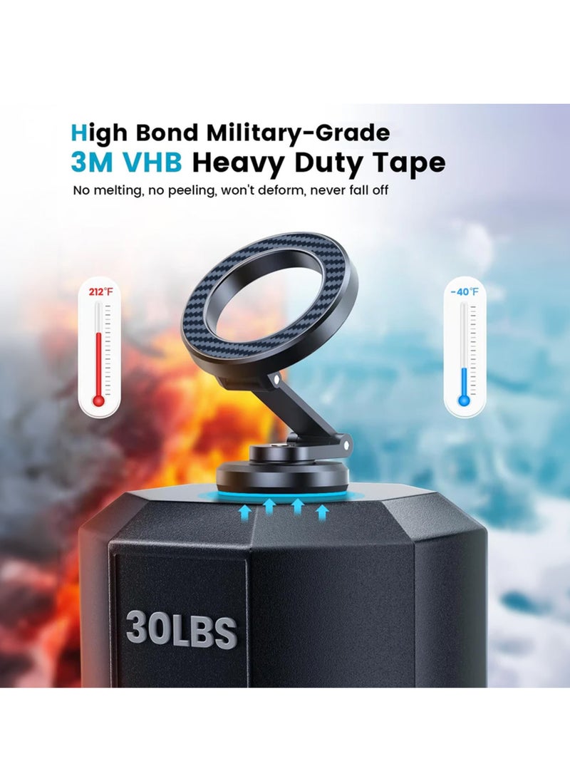 Brave - MagSafe Car Mount with Aluminum Alloy and Carbon Fiber Finish, 360 Degree Rotating Magnetic Dashboard Phone Holder, Magnetic Phone Mount, N52 Strong Magnet, Compatible with iPhone 16 Pro Max / 16 Pro / 16 Plus / 15 / 14 / 13, Galaxy S25 / S24 Ultra / S24 / S23, Pixel 9 Pro, OnePlus 13, Xiaomi 15 Ultra, Huawei Mate 60 Pro, Realme GT 6, Vivo X100 Pro and More - Image 1