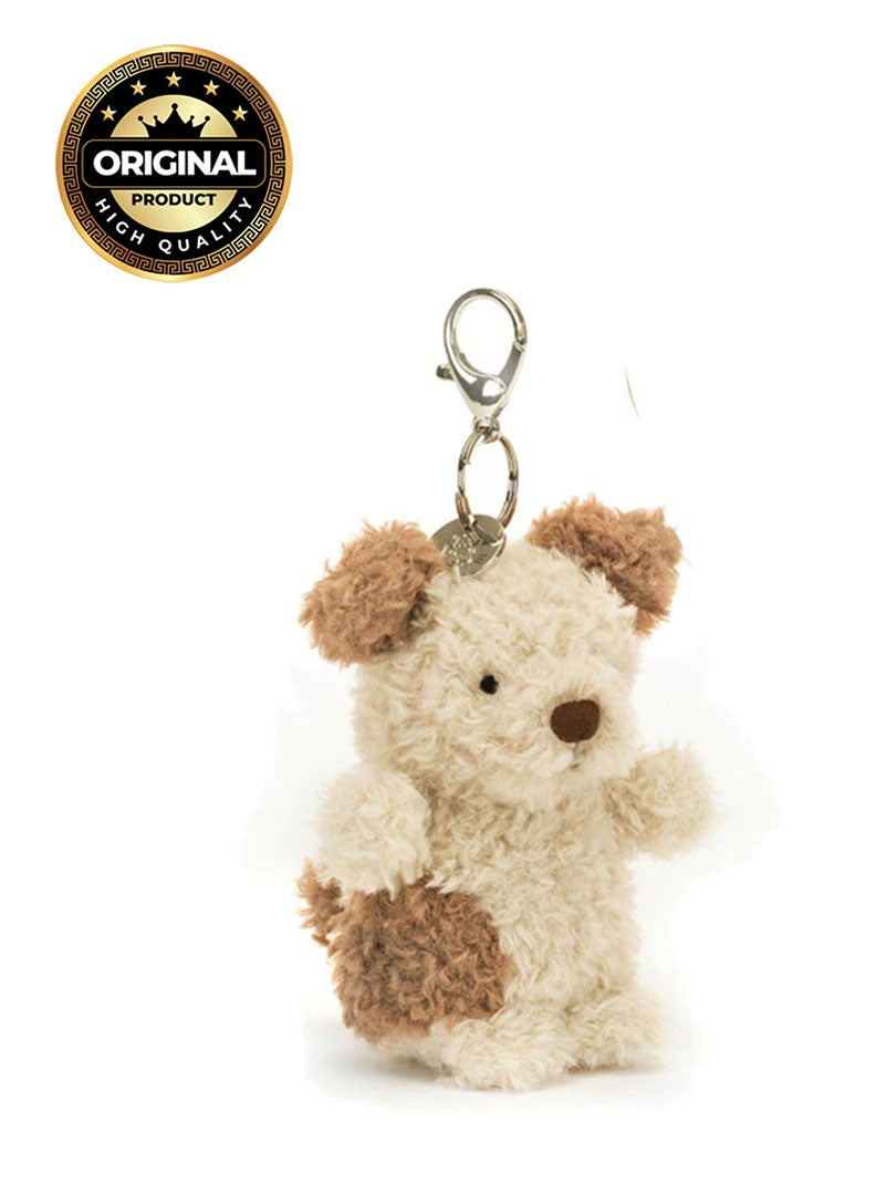 Jellycat Little Pup Bag Charm 11 cm, Plush Puppy Keychain with Clip, Soft Animal Charm for Bags, Backpacks & Gifts - Image 1