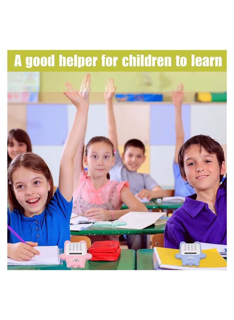 Cartoon Bear 8 Digit Calculator Set 3 Pack Portable Math Tools for Kids and Home Office Supplies - Image 4