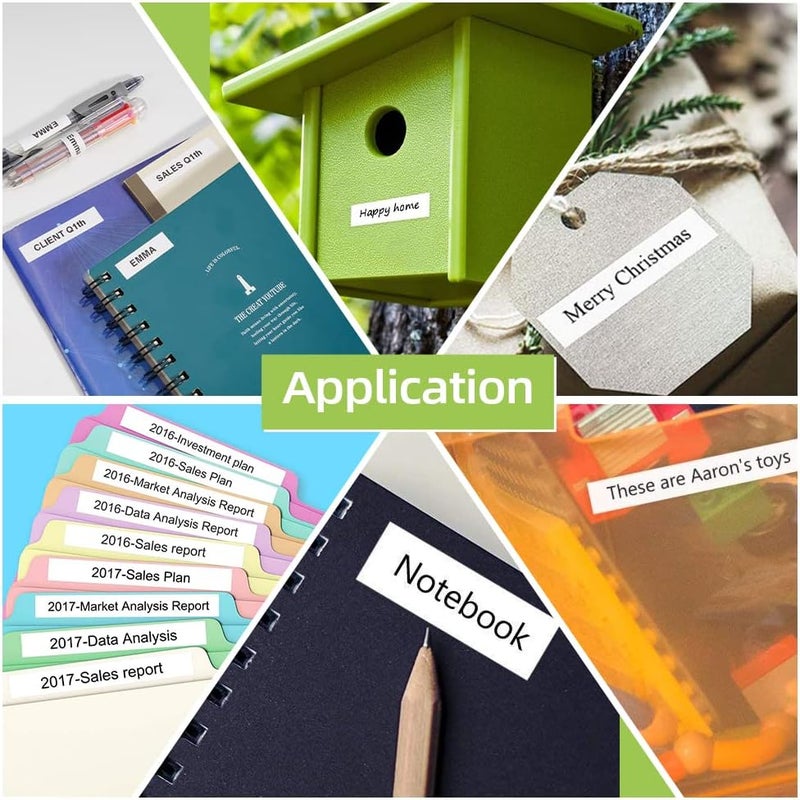 لايبل كينجدوم شريط Tze-231 متوافق مع طابعة ملصقات Brother، 12 مم، 0.47 شريط ملصقات Brother P Touch H110، 1/2 بوصة × 23 قدمًا، أسود على أبيض، لصانع ملصقات Brother Pt-H110 D200 D210 D600، عبوة من 5 قطع - Image 5