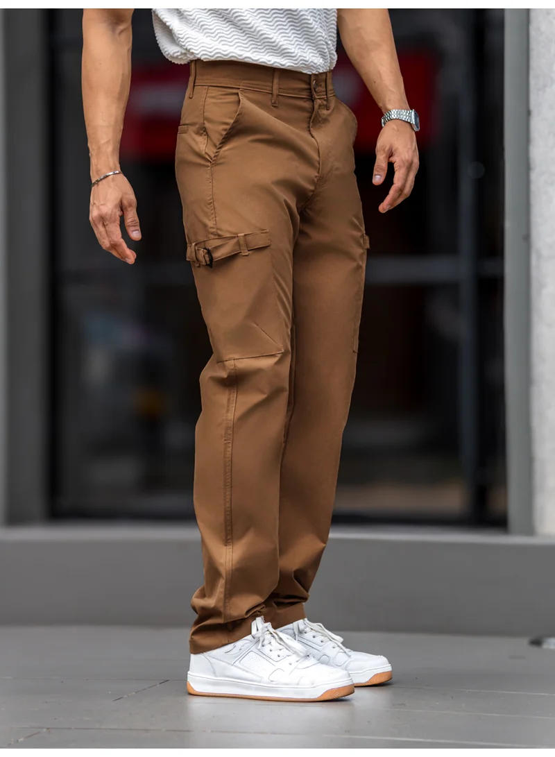 Maniac Maniac Mens Solid Khaki Submarine Cargo Bukl Pocket