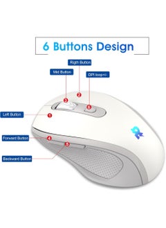 Rock Pow Arabic English 2.4G Wireless Gaming Keyboard and Mouse Combo Include Mini 60% Mechanical Feel RGB Backlit Keyboard Ergonomic Vertical Feel Small Wireless Mouse  - Image 3