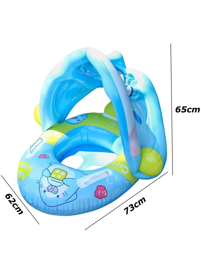 VUCATIN Baby pool float Swimming Pool Float Boat with Sun Protection Canopy Inflatable Pool Float Yacht Ring Awning Inflatable Swimming Training Float Seat for Boys Girls Summer Outdoor  - Image 5