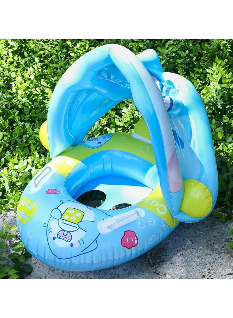 VUCATIN Baby pool float Swimming Pool Float Boat with Sun Protection Canopy Inflatable Pool Float Yacht Ring Awning Inflatable Swimming Training Float Seat for Boys Girls Summer Outdoor  - Image 4