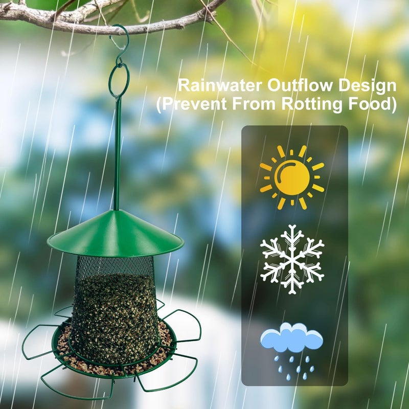 klarako Bird Feeders for Outside, Bird Feeder Squirrel Proof, Hanging Bird Feeder, Bird Seed for Outside Wild Bird Feeders for Garden Yard Outdoor Decoration - Image 2