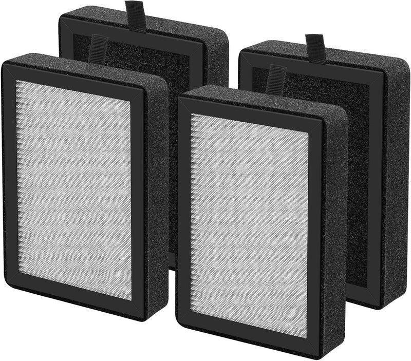 isingo 4 Pack LV-H128 Replacement Filter Compatible with LEVOIT LV-H128 / PUURVSAS (HM669A) / ROVACS (RV60) Air Purifiers, 3-IN-1 Filter for LV-H128-RF Replacement Filter - Image 1