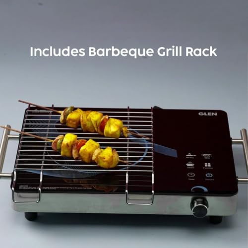 Glen 2000W Infrared Cooktop Stoves with Grill Rack for Barbecue, 3 Preset Cooking Modes, Crystal Glass Plate, Digital Display, Touch Control, SS Handle, Infrared Chulha Hot Plate (SA3075IR) - Image 3