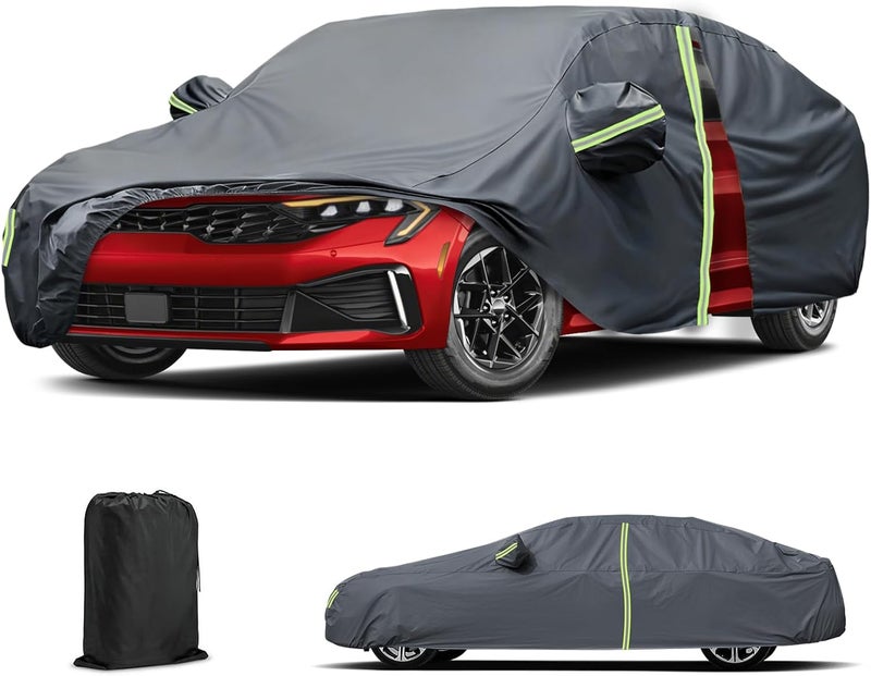 JAOGAUS Waterproof Car Cover for 2021-2025 Kia K5 with Zipper Door & Windproof Bands - Image 1