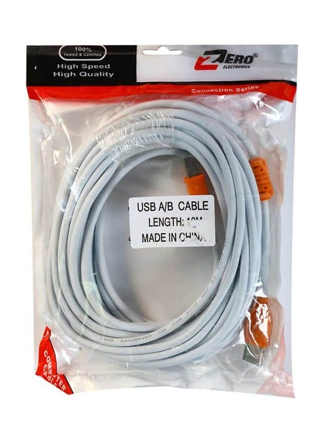 Zero Printer USB Cable 10m White  - Image 2