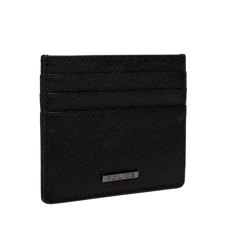 بوليس Police Men's Slim Leather Card Holder - Alex - Black