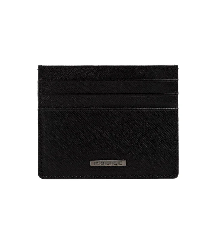بوليس Police Men's Slim Leather Card Holder - Alex - Black