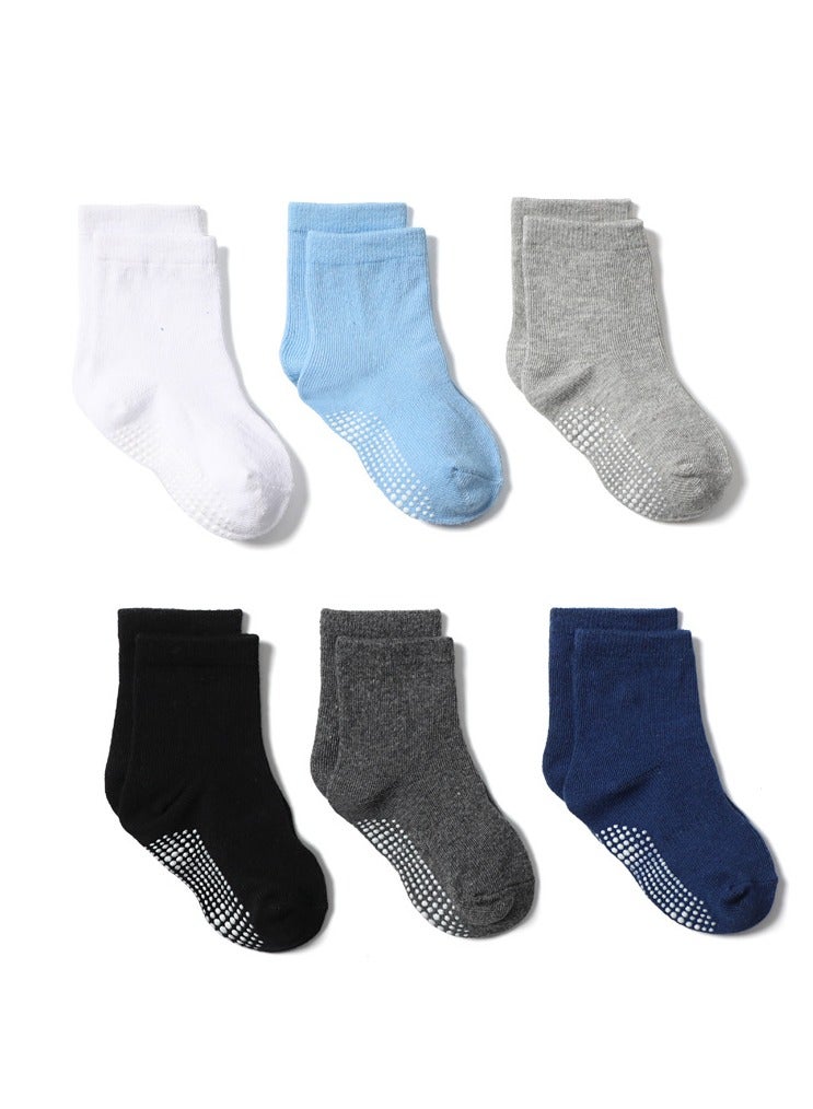 Children's Floor Socks Baby Non-Slip Socks 6 Pairs - Image 1