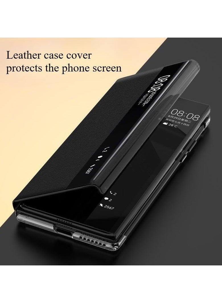 Leather Protective Cover Compatible with Huawei Mate XT, Intelligent Window Automatic Sleep Folding Full Pack Protective Cover For Mate XT - Image 4