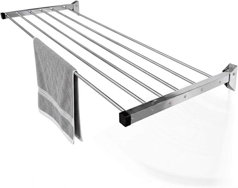 سينرجي - 6 Pipes x 2 Feet - Wall Mounted Cloth Drying Stand, Cloth Stand for Drying Clothes Foldable, Cloth Drying Stand Wall Mounted, Clothes Stand for Drying [SY-GL11] - Image 1