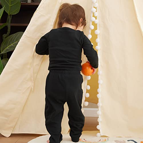 SOBOWO Baby Boy Pants 12 Months Infant Boys Pants Baby Boy Toddler Black Causal Long Bottoms for Newborn Boys Girls Pack of 2 (9-12 Months, Black/Red) - Image 2