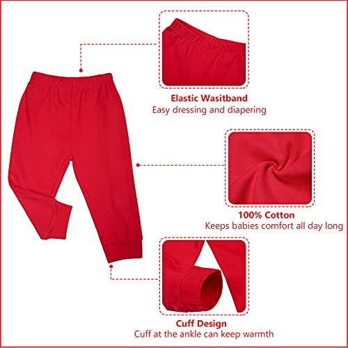 SOBOWO Baby Boy Pants 12 Months Infant Boys Pants Baby Boy Toddler Black Causal Long Bottoms for Newborn Boys Girls Pack of 2 (9-12 Months, Black/Red) - Image 5