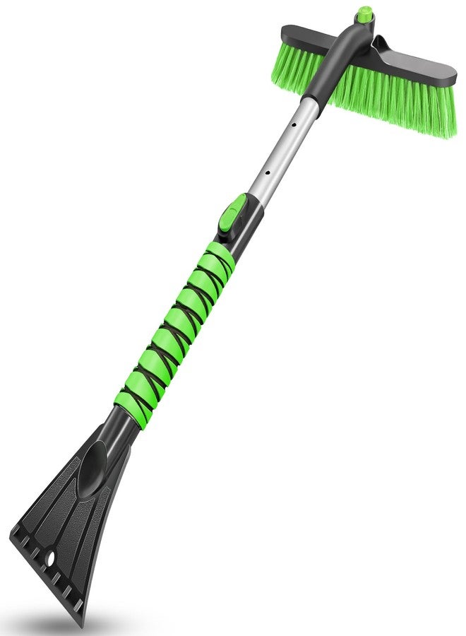 HEEYA Car Ice Scraper with 12.6 Inch Large Brush Head, Snow Brush and Ice Scraper for SUV Windshield Window, Extendable Snow Scraper for Truck Automobile Vehicle - Green - Image 1
