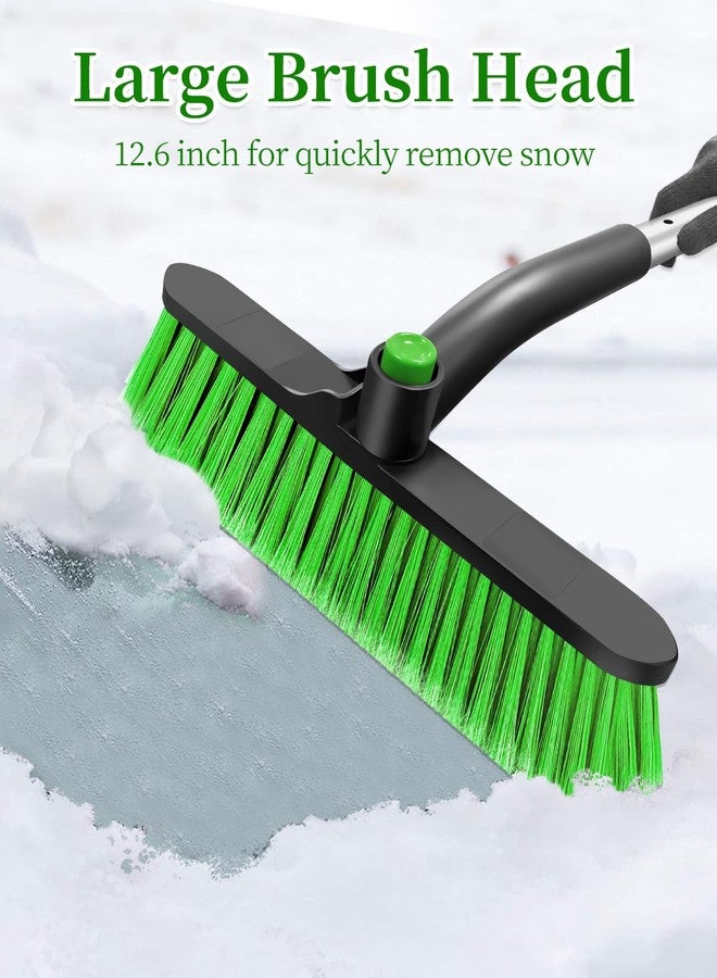 HEEYA Car Ice Scraper with 12.6 Inch Large Brush Head, Snow Brush and Ice Scraper for SUV Windshield Window, Extendable Snow Scraper for Truck Automobile Vehicle - Green - Image 2