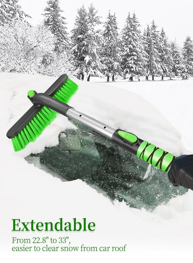 HEEYA Car Ice Scraper with 12.6 Inch Large Brush Head, Snow Brush and Ice Scraper for SUV Windshield Window, Extendable Snow Scraper for Truck Automobile Vehicle - Green - Image 4
