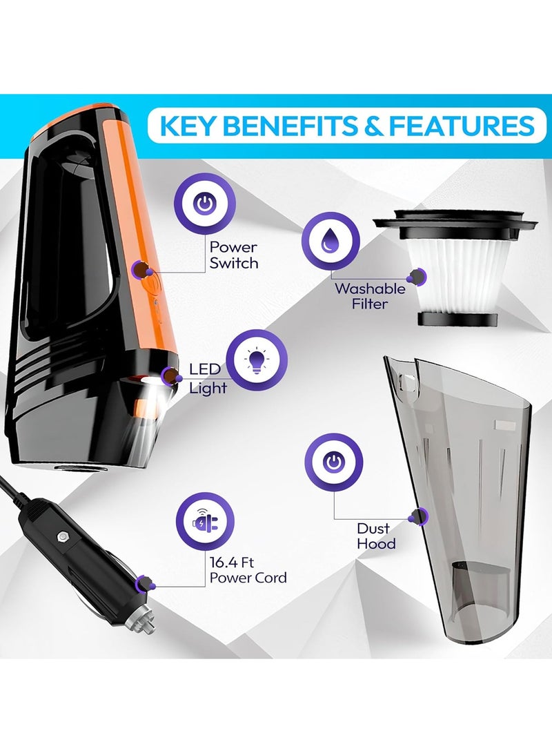 3XR High Quality Vacuum For Car Cleaning Interior, Car Vacuum Cleaner With LED Light - Image 4