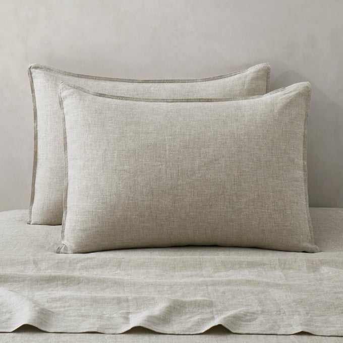 100 LINEN PILLOWCASES SET OF 2 STANDARD SIZE 20 X 26 PILLOW CASE LINEN PILLOW SHAM