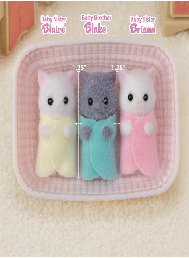 Calico Critters Calico Critters, Persian Cat Triplets, Dolls, Dollhouse Figures, Collectible Toys; Figures and Cradled Accessory Included  - Image 2