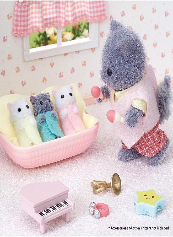 Calico Critters Calico Critters, Persian Cat Triplets, Dolls, Dollhouse Figures, Collectible Toys; Figures and Cradled Accessory Included  - Image 3