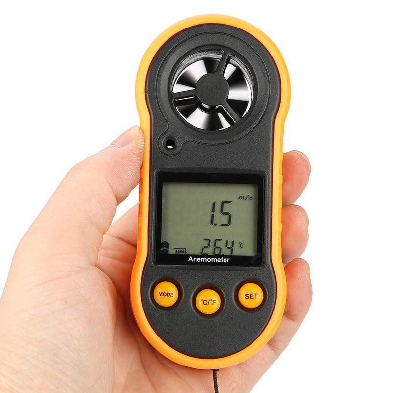 Handheld Digital Anemometer Wind Speed Gauge with LCD Screen Air Speed Temperature Measurement - Image 4