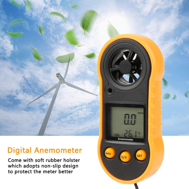 Handheld Digital Anemometer Wind Speed Gauge with LCD Screen Air Speed Temperature Measurement - Image 5