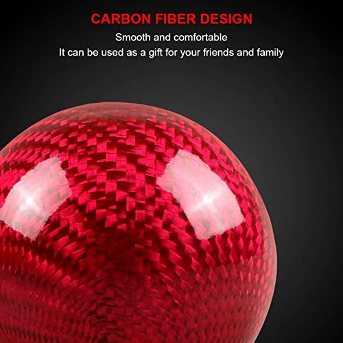 RYANSTAR RACING RYANSTAR Carbon Fiber Shift Knob Gear Shifter Knobs with 3 Adapters Round Ball Stick Shifter Level Red - Image 3