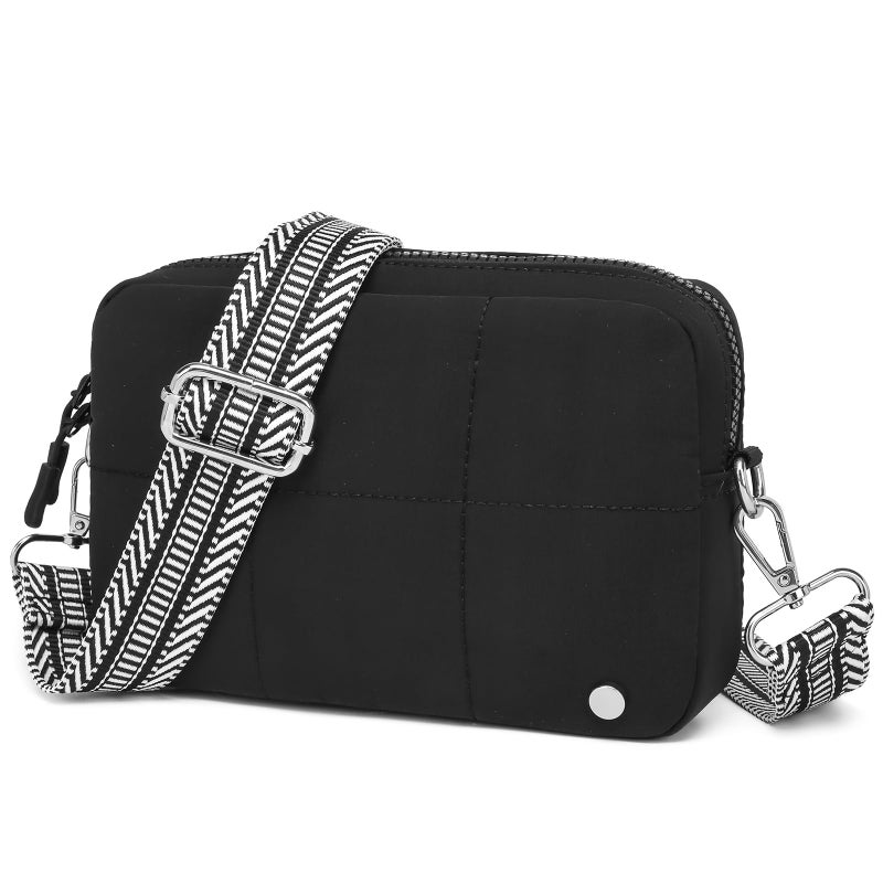 JEEHAN Puffer Crossbody Bags for Women Lightweight Small Purse Casual Quilted Shoulder Purse Handbag with Guitar Strap - Image 1