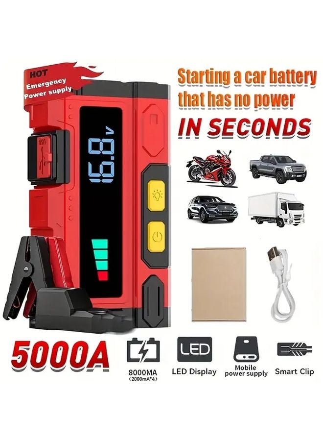 Portable Emergency Power Supply Car Jump Starter 9 In 1 Multi Functional Vehicle Starter Kit - Image 1