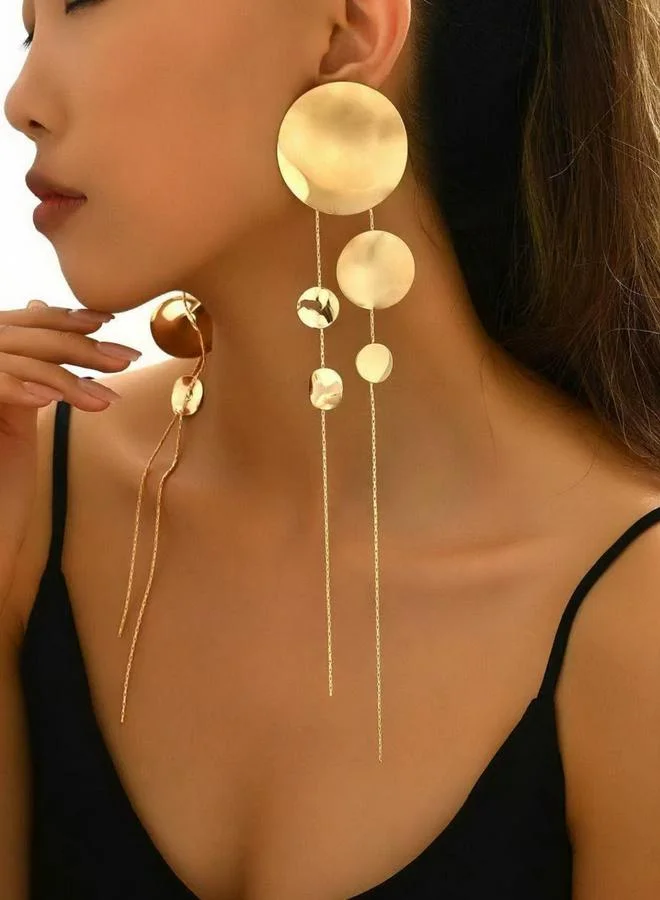 Take Two Take Two Round Decor Tassel Earrings