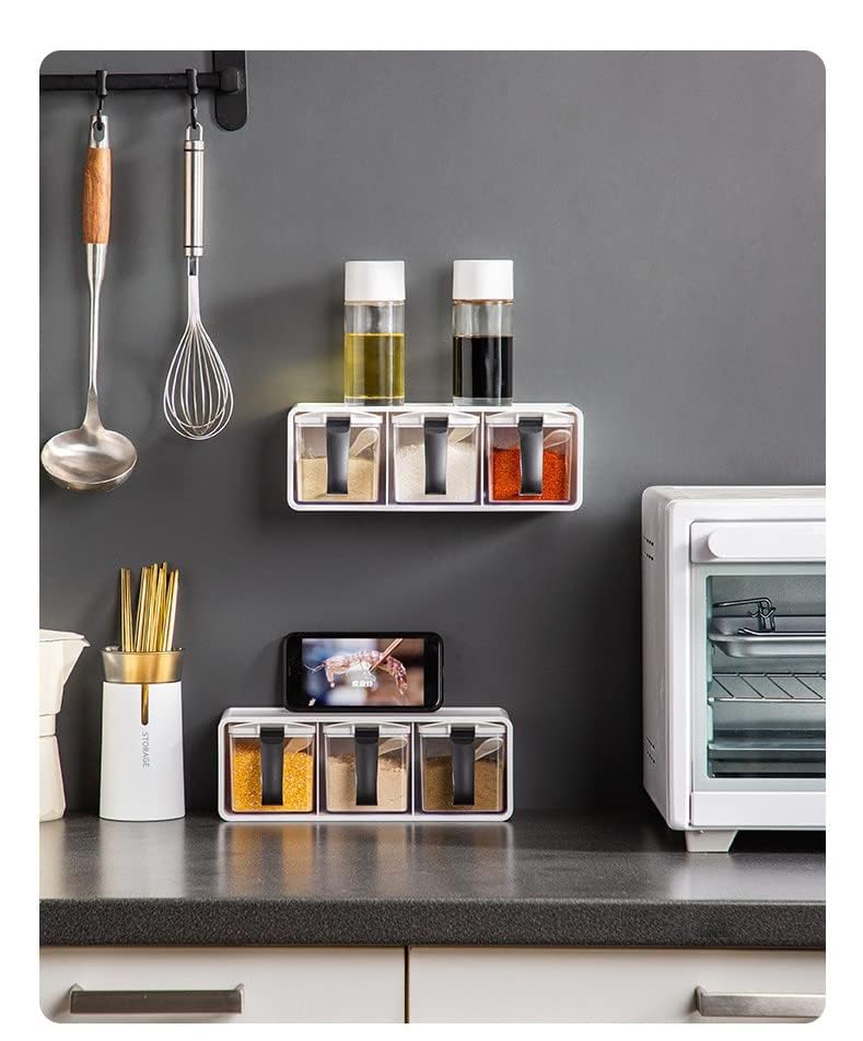 OANGO 3pcs Storage Spices containers with Serving Spoons for Kitchen Multipurpose Dining Set Jar and Tray Holder mouth freshenersChutneysPicklesSpicesDry Fruits Jar randomly color - Image 5