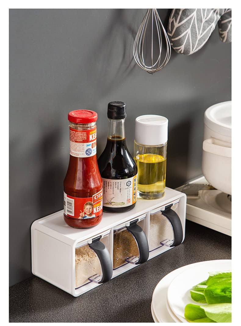 OANGO 3pcs Storage Spices containers with Serving Spoons for Kitchen Multipurpose Dining Set Jar and Tray Holder mouth freshenersChutneysPicklesSpicesDry Fruits Jar randomly color - Image 3