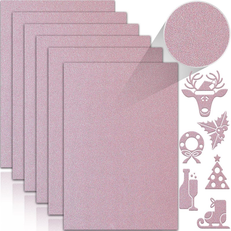 Twavang 24 Sheets Pink Glitter Cardstock Paper A4 Premium Sparkly Paper for Scrapbook DIY Projects Party Decoration Gift Box Wrapping 250GSM92lb
