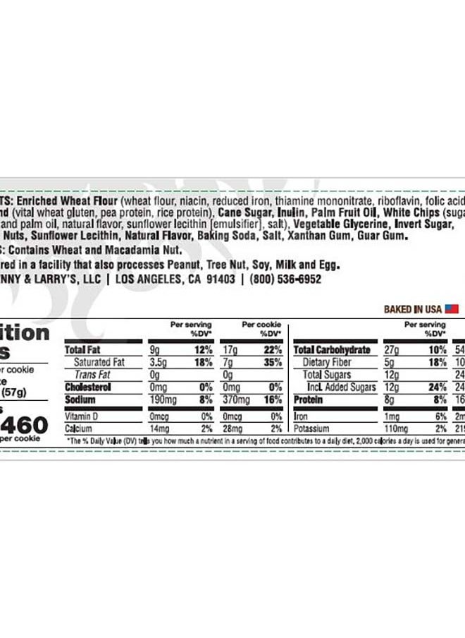 Lenny and Larry's Complete Cookie White Chocolate Macadamia 113g (16g Protein)  - Image 3