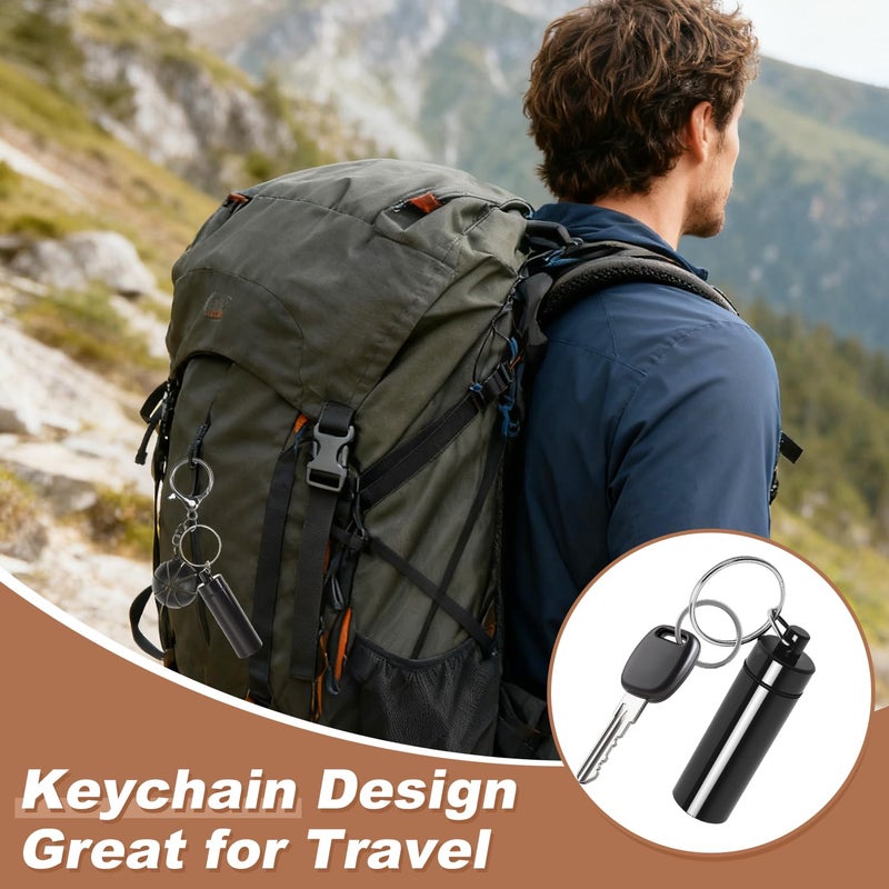 KSWNG Portable Storage Jar, Travel Keychain Case, Leakproof Airtight Container for Camping Outdoor Picnic Kitchen (Black, 1 pack) - Image 3