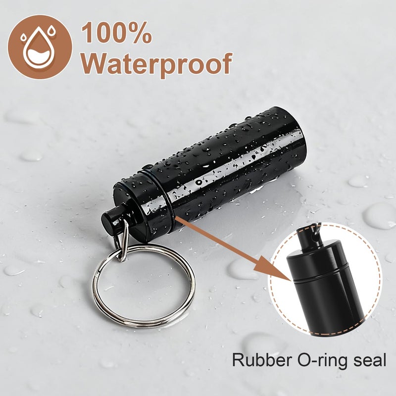 KSWNG Portable Storage Jar, Travel Keychain Case, Leakproof Airtight Container for Camping Outdoor Picnic Kitchen (Black, 1 pack) - Image 2