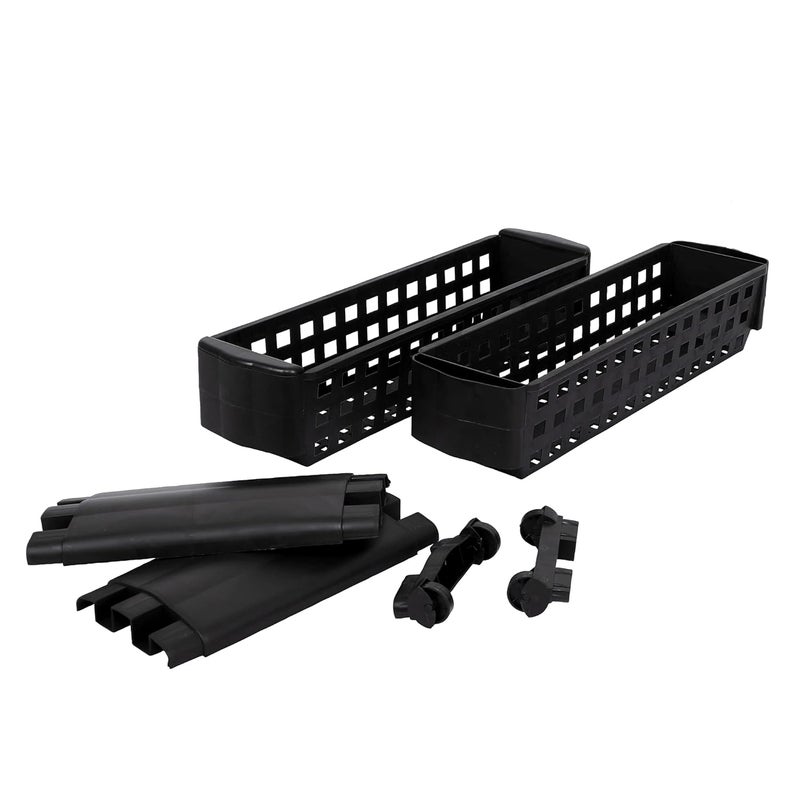 Birdwing NAVRANG Multipurpose Plastic Storage Organizer Slim Rack Shelf with Wheels Slim Slide Out Kitchen Trolley Rack Holder Storage Organizer for Kitchen Black 2 Layer - Image 3