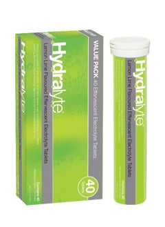 Hydralyte Twin Pack Electrolyte Effervescent Lemon Lime Flavoured 40-Tablets  - Image 1