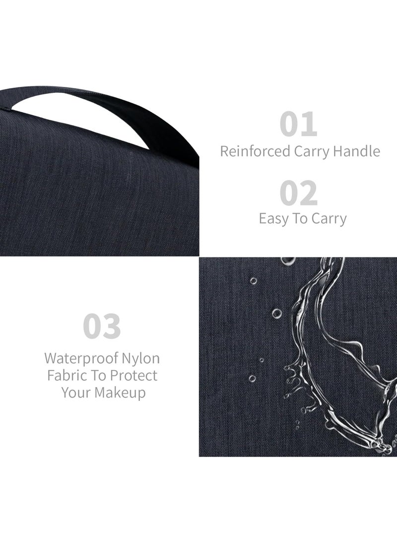 حقيبة المرحاض حقيبة السفر مع شنق خطاف ، وقدرة مقاومة للماء شنق حقيبة مكياج متعددة الوظائف لمستحضرات المرحاض ، منظم السفر حقيبة مستحضرات التجميل المحمولة للنساء والرجال (أسود) - Image 5