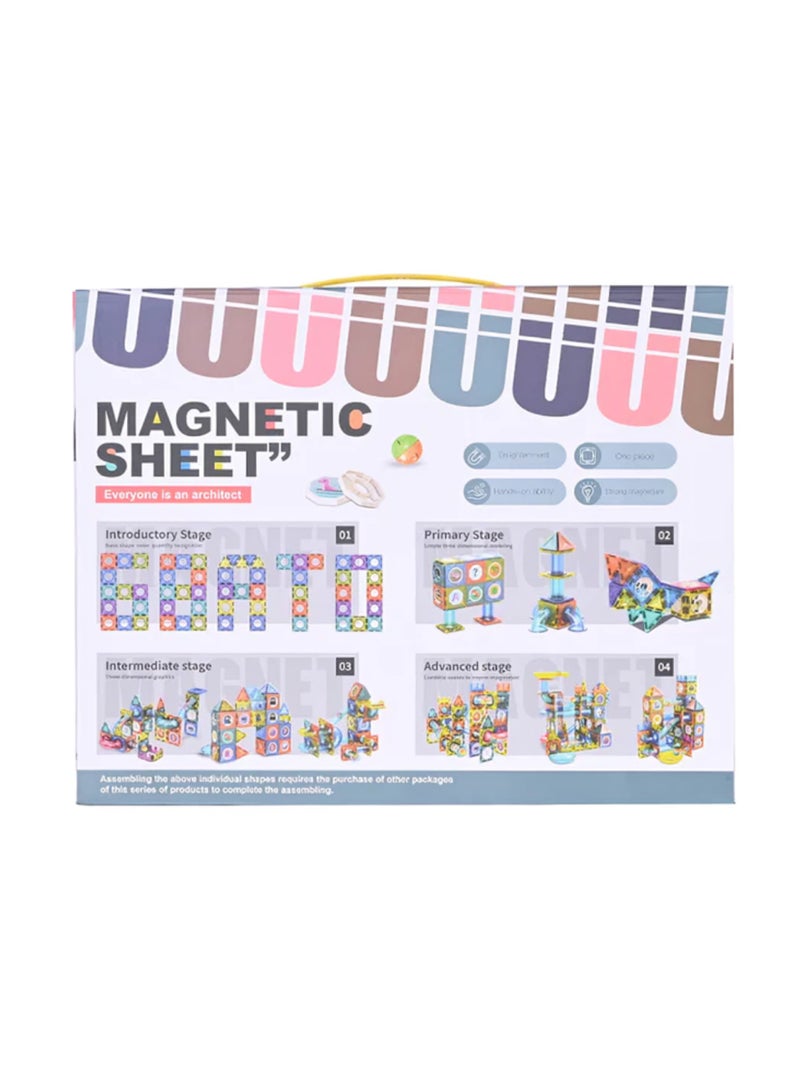 Magnetic Tiles for Kids,98 Pcs STEM Approved Educational Building Blocks Set, Creative Magnet Puzzles & Stacking Toys for Toddlers, Boys & Girls  - Image 5