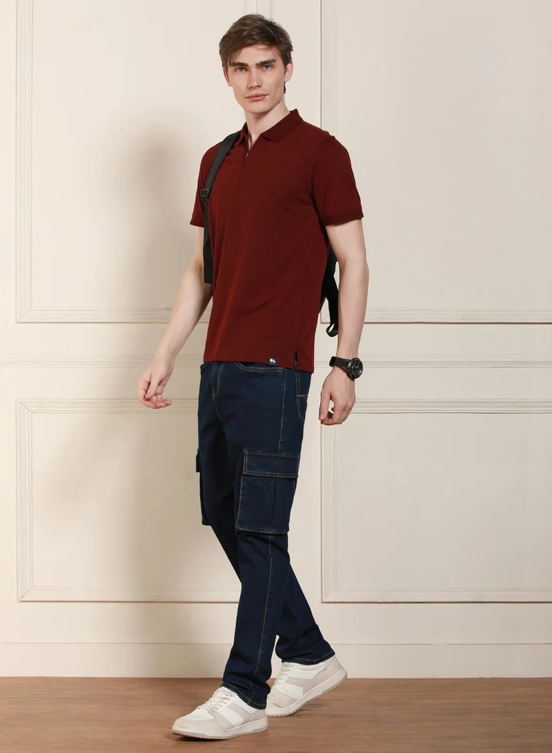 Dennis Lingo Maroon Jersey Polo T-Shirt for Men - Regular Fit, Classic