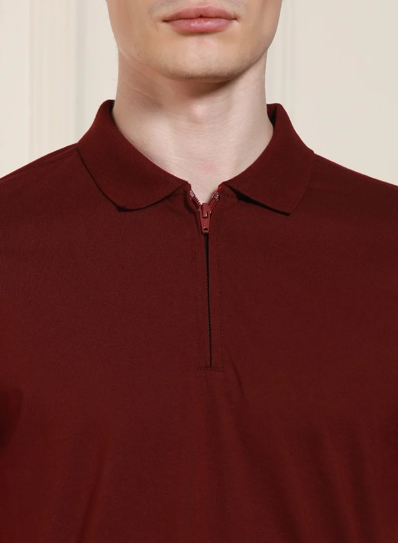 Dennis Lingo Maroon Jersey Polo T-Shirt for Men - Regular Fit, Classic