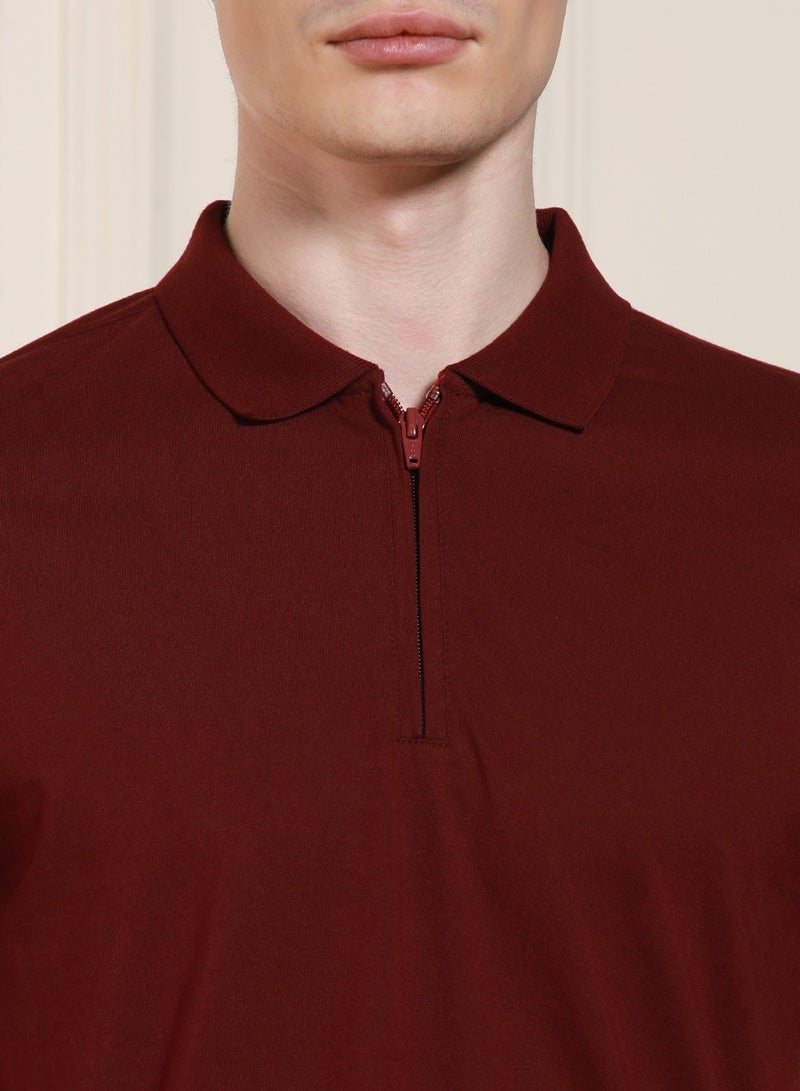 Dennis Lingo Maroon Jersey Polo T-Shirt for Men - Regular Fit, Classic  - Image 5